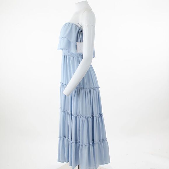 1.STATE Strapless Maxi Dress in Blue - Picture 4 of 5